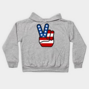 Stars and Stripes Peace Sign Kids Hoodie